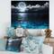 Designart - Romantic Full Moon Over Sea - Seascape Canvas Art Print